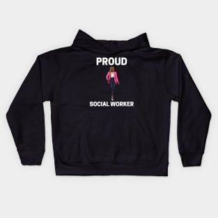 Black Social Worker- Proud Social Worker Kids Hoodie